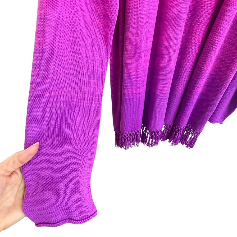 LILLY PULITZER Tatum Cardigan MARBLED OMBRE ORCHID OASIS Fringe XXL 2XL NWT - Picture 5 of 11